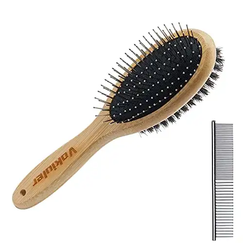Vokiuler Double Sided Boar Bristle And Pin Dog Brush
